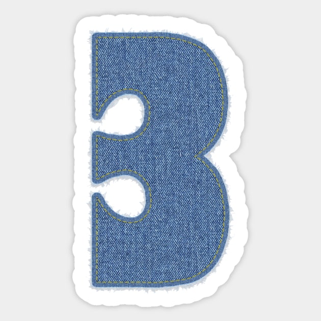 Number Three Blue Denim Sticker by jngraphs